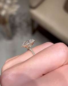 3.5 Carat Pear Cut Diamond <b>Solitaire</b> Engagement <b>Ring</b> for Women | IGI Certified Gold Wedding <b>Ring</b> | Luxury Bridal for Anniversary - Product Image 6