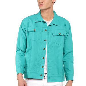 ODM OEM Premium Men's Denim Trucker Jacket Washed Indigo Cotton Jean Jacket Private Label Manufacturer - Product Image 1