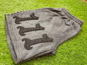 Pantalones cortos bordados con parche de lavado ácido para hombres, ropa de calle gruesa con cordón Vintage, apliques para el sudor - Product Image 5