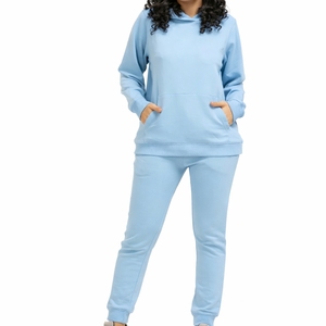 Conjunto Deportivo Informal para Mujer, Sudadera con Capucha y Pantalones, Tela de Felpa de Algodón Suave, Transpirable y con Cintura Elástica, Ajuste Cómodo - Product Image 1