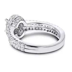 EtherStar Jewels Lab Grown Oval Diamond 18K Gold 1.25ctw E VS IGI Certified Halo <b>Split</b> Shank Women's Engagement Wedding <b>Ring</b> - Product Image 2