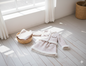 Conjuntos de Falda y Blusa de Manga Larga para Niñas, Casuales, de Tela de Poliéster y Algodón, Color Sólido, Lavables - Product Image 3