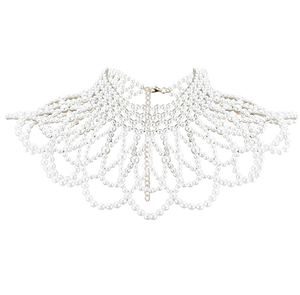 Diseño exclusivo para bodas, increíble collar de cuentas blancas, ideal para regalos de fiesta, collar de perlas. - Product Image 4