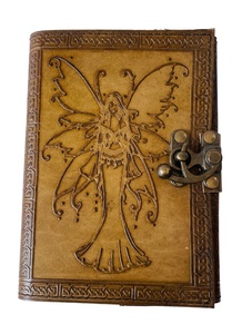 สมุดบันทึกหนังแท้วินเทจของผู้หญิงนางฟ้าสำหรับเขียนสมุดจดเงาสมุดไดอารี่ลายนูนขอบกระดาษ - Product Image 2