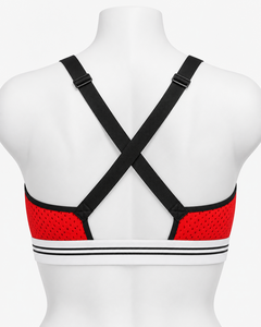 Custom Logo Women Triangle Sports Bra Breathable Perforated <b>Mesh</b> Wireless Criss Cross Adjustable Straps Elastic Band <b>Gym</b> Yoga - Product Image 2