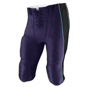 Uniforme de football américain personnalisé imprimé, maillot violet numéro 24, pantalon noir, tissu en maille respirant à col en V et manches courtes - Product Image 3