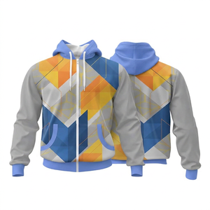 Full <b>Zip</b> Solid Winter Casual Hoodie Custom Logo OEM Art Print Sweatshirt Streetwear Wholesale - Product Image 3
