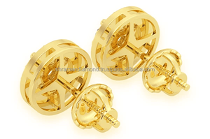 Unisex Luxury Sparkle Pass Diamond Tester 925 <b>Silver</b> Geometric Trendy Moissanite Gold Plated Cluster <b>Stud</b> Engagement Earrings - Product Image 4