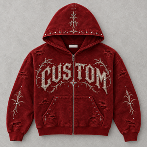 Fabricant de sweats à capuche à faible MOQ utilisant des sweats à capuche zippés en molleton 500 g/m² personnalisés avec impression en relief personnalisée aux États-Unis. - Product Image 4