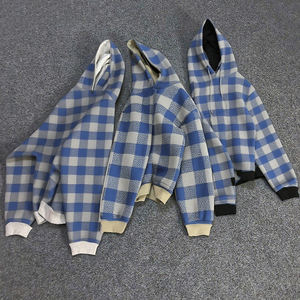 Veste à capuche en flanelle à carreaux réversible pour homme |   Veste courte à double fermeture éclair, coupe ample |   Fabricant OEM personnalisé - Product Image 1