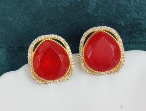 Pendientes de Oro de Primera Calidad con Doble Piedra, Estilo Minimalista, Complementan Todos los Atuendos, Ideales para Uso Casual y de Fiesta - Product Image 3