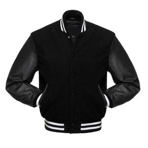 OEM Wholesale Mens Varsity <b>Jacket</b> Custom Color Block Zip & Button Closure Running Varsity <b>Jackets</b> for Men with Panel Design - Product Image 4
