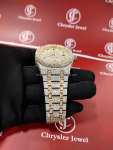 Iced Out Moissanite Hip Hop montres Bling en acier inoxydable mécanique à la main diamant montres pour hommes montres-bracelets pour cadeau - Product Image 3