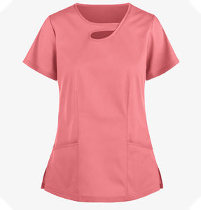 2024 Hot Sale CE Certified White Spandex Knitted <b>Scrub</b> <b>Sets</b> Customize Medical Woman <b>Scrubs</b> Polyester Hospital Uniform ODM - Product Image 3