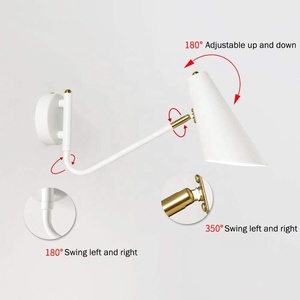 Xoay Kim Loại Bóng Đèn Tường Công Nghiệp Cho Nhà Phòng Ngủ Cạnh Giường Tường Khung Đọc Sách Ánh Sáng Có Thể Điều Chỉnh Đu Cánh Tay Đèn Tường - Product Image 5