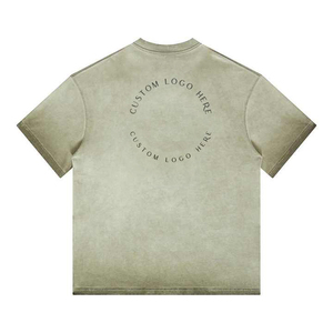 Camiseta de Manga Corta con Cuello Redondo Color Verde Oliva para Hombre, Logotipo Personalizado, Corte Regular, 100% Algodón Jersey, Color Sólido Informal con Estampado Frontal - Product Image 6