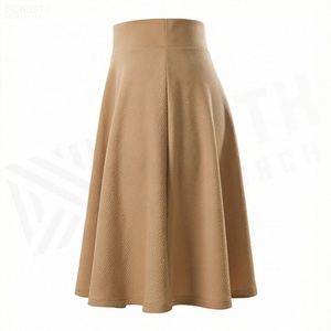 Women High Waist A-Line <b>Mini</b> Skirt Solid Color Pleated Comfortable Cotton Polyester Woven All Seasons Style - Product Image 3