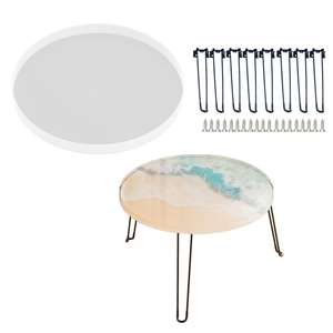 Round Simple Desktop Square River <b>Epoxy</b> <b>Resin</b> Silicone Mold - Product Image 5