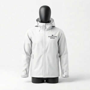 Men's Wholesale Lightweight Waterproof <b>Hooded</b> Rain Jacket Outdoor Solid Color <b>Raincoat</b> Hiking Jacket - Product Image 6