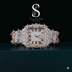 Luxury Design Watch for Men Custom Design Hip Hop Jewelry Moissanite Diamond Watch for Rappers Stainless Steel Watch - Product Image 1