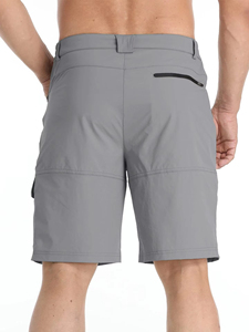 Men's Summer Casual Tactical Cargo <b>Shorts</b> Quick-dry <b>Polyester</b>/cotton Canvas Lightweight Knitted Design Mid-waist Zipper Fly - Product Image 2