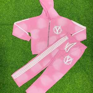 Custom Manufacturer Men's Tracksuits | Y2K Acid-<b>Wash</b> <b>Tech</b> Fleece Set Distressed Embroidery Flared Pants Streetwear 100% Cotton - Product Image 1