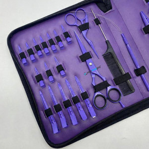 Hair <b>Extension</b> Plier 3mm Hole For <b>Beads</b> Wholesale Purple Surgical Grade Stainless Steel Hair <b>Extension</b> Tools Kit Set - Product Image 2