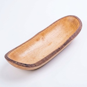 Luxury Hand Carved Wooden Dough Bowl <b>Candle</b> Large Multi <b>Wick</b> Soy Wax Farmhouse Table Centerpiece Scented Aromatherapy <b>Candle</b> Use - Product Image 3