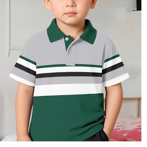 Prix de gros Vêtements d'été pour garçons en coton à manches courtes Polo enfant avec broderie logo personnalisé Tenue décontractée de BD - Product Image 5