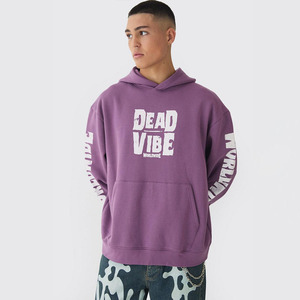 For Custom Solid Zip-<b>Up</b> Oversized Eco-Friendly Breathable Polyester/Cotton Heavyweight 330GSM Puff Printed Stylish Hoodie - Product Image 1