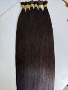 Vente en gros 100% Remy vierge cheveux vietnamiens en vrac soyeux droite vague naturelle Super Double qualité-fin à épais - Product Image 5