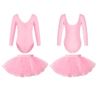 Conjunto de Ballet para Niñas de 2 a 14 Años, Leotardo con Falda Tutú para Clases, Competencias y Espectáculos