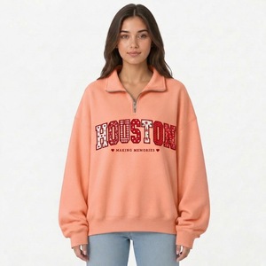 Oversized <b>Women</b> MockNeck Half <b>Zip</b> <b>Sweatshirt</b> Pullover Casual Top Relaxed Fit Fashion Wear Trendy Everyday Comfortable - Product Image 2