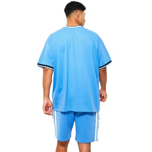 Conjunto de camiseta y pantalones cortos de verano para hombre con logotipo personalizado, 100% algodón, transpirable, ropa urbana, servicio OEM, pedidos al por mayor - Product Image 4
