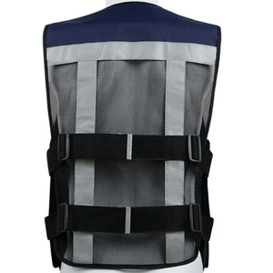 Gilet de sécurité haute visibilité avec bandes réfléchissantes et fermeture Velcro pour la construction, la circulation, les vêtements de travail industriels et la vente en gros - Product Image 4