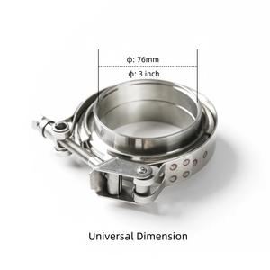 Collier de serrage rapide en acier inoxydable de 3 pouces pour échappement, connecteur de manchon d'échappement à joint bout à bout pour pièces de moteur SS304 - Product Image 2