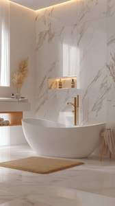 Bañera Independiente de Mármol Natural Tallada a Mano de Lujo, con Desagüe, Ecológica, Estilo Europeo Rústico, para Baño Interior de Villa - Product Image 2