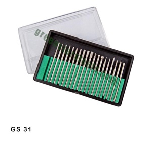 Juego de Fresas de Diamante Surtidas, 30 Piezas, Vástago de 3/32, Brocas Rotatorias para Herramientas de Joyería, Herramientas de Orfebrería |   N.° de artículo GS-31A - Product Image 1