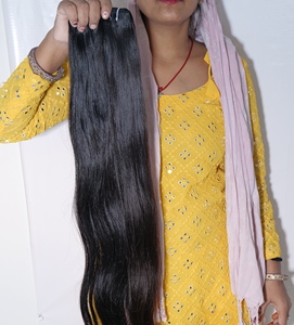 Extensions de cheveux humains vierges bruts naturels lisses en gros, cheveux de donneur brésiliens Remy pour tissage - Product Image 4