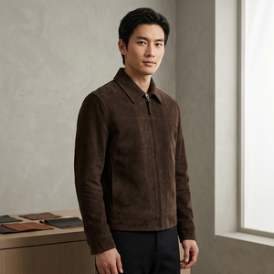 Veste en jean pour homme, style streetwear, avec fermeture éclair, col rabattu, coupe classique, pour l'hiver - Product Image 4