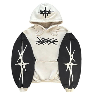 Sweat à capuche surdimensionné pour homme avec impression personnalisée, manches longues, en tissu French Terry - Product Image 1