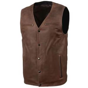 Chaleco de Cuero para Motocicleta de Verano para Hombre, de Alta Calidad, Resistente al Viento, Impermeable, Transpirable, Perforado, para Motociclistas - Product Image 1