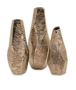 Lujoso florero de Metal de Color plateado, decoración del hogar con revestimiento de polvo para impresionantes arreglos florales fundidos por Metal - Product Image 5