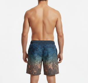 Shorts de bain décontractés pour hommes, taille mi-haute, à cordon de serrage, écologiques, respirants, imperméables, séchage rapide, 5 pouces, avec logo personnalisé imprimé, vente en gros - Product Image 2