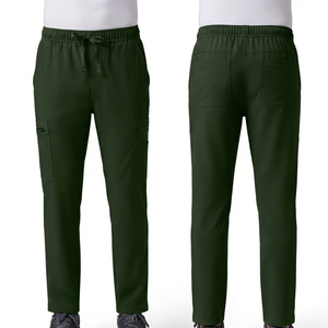 Pantalon de travail unisexe premium 220 GSM en tissu poly-coton tissé 65% 35% avec détection d'aiguilles, thermocollage sans couture, coupe jogger cargo pour hôpital - Product Image 1