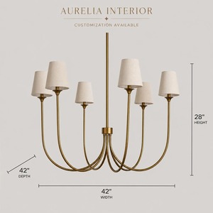 Modern Bronze Chandelier With <b>White</b> Fabric <b>Shades</b> Arch Shape <b>Lighting</b> Fixture <b>Ceiling</b> Decorations - Product Image 4