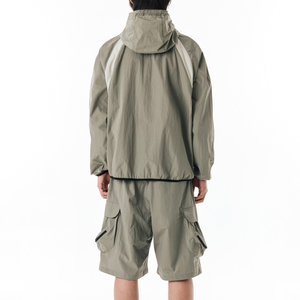 Men Sets Two Piece Custom Windbreaker Shorts and Jackets <b>Tracksuit</b> Reflective Nylon Two Piece Windbreaker Short Sets <b>Tracksuits</b> - Product Image 4