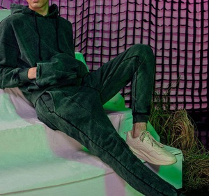 Hot Selling Custom Logo Men Acid <b>Wash</b> Tracksuit With Custom Logo Wholesale OEM Vintage Streetwear Pullover Acid Washed Tracksuit - Product Image 3