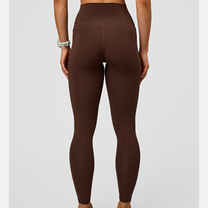 Nouveautés Leggings de yoga taille haute unis pour l'été, longueur intégrale, logo personnalisé, haute élasticité, infroissables, séchage rapide - Product Image 5