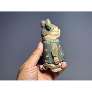 Hand-Carved Mango Wood Cat Figurine Wholesale | Moradabad Artisan | Natural Honey - Product Image 1